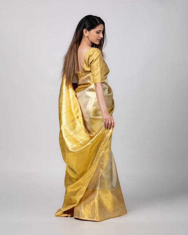 Sunehri Tissue Silk Zari Saree