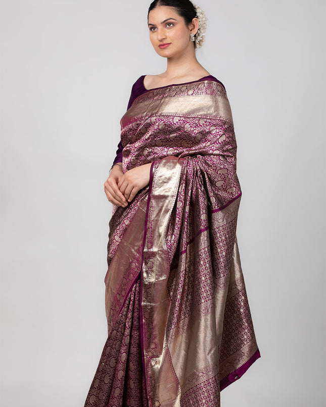 Mauve Royale Banarasi Silk Saree