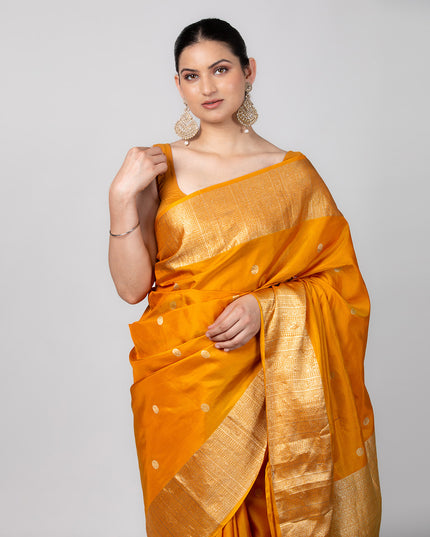 Golden Glow Kanjeevaram Zari Saree