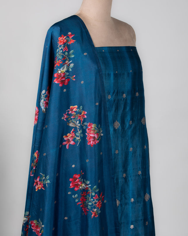 Banarasi Sapphire Silk Suit Set