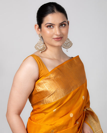Golden Glow Kanjeevaram Zari Saree
