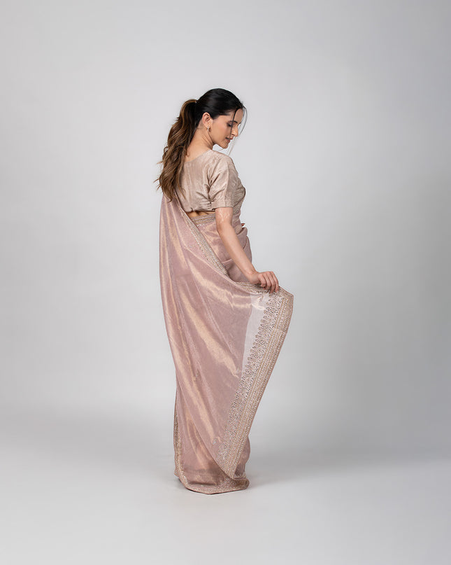 Blush Glow Tissue Saree