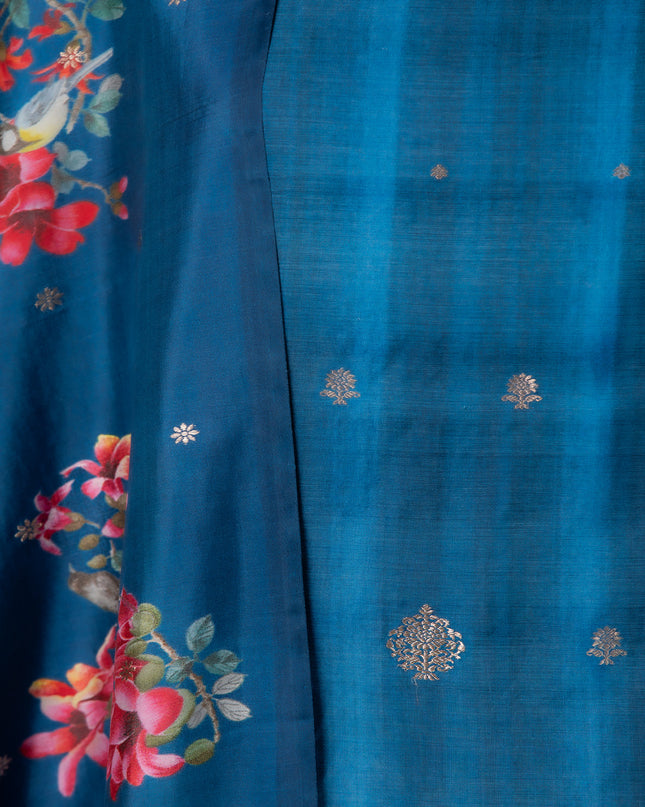 Banarasi Sapphire Silk Suit Set