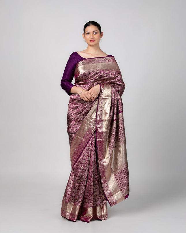 Mauve Royale Banarasi Silk Saree