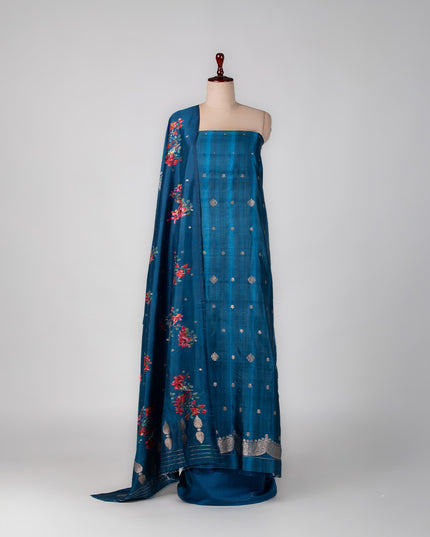 Banarasi Sapphire Silk Suit Set