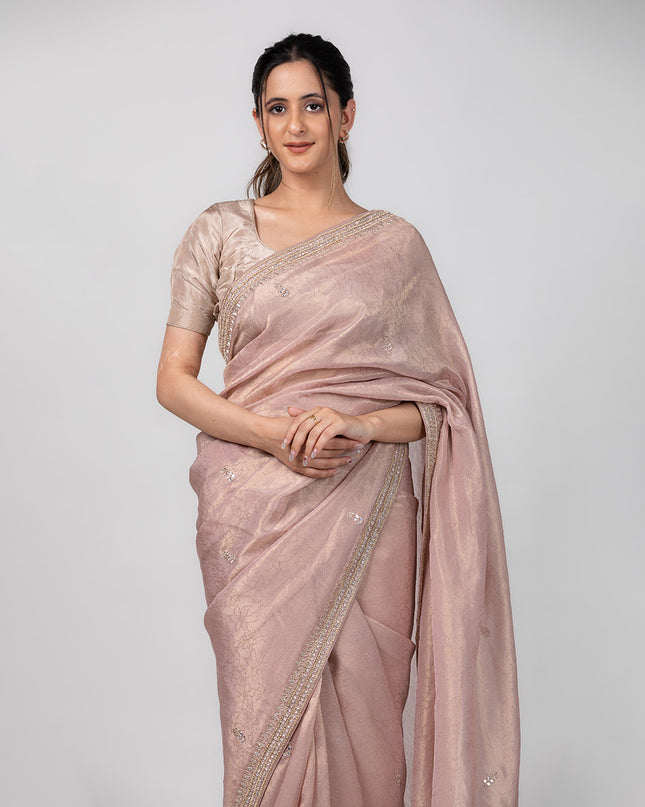 Blush Glow Tissue Saree