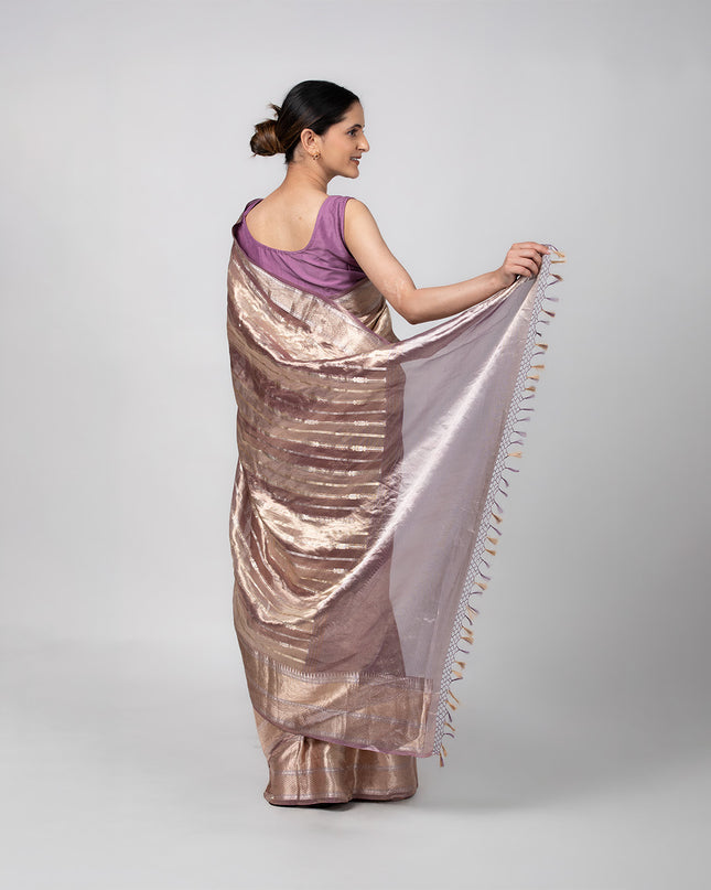 Lilac Sheen Handwoven Tissue Saree