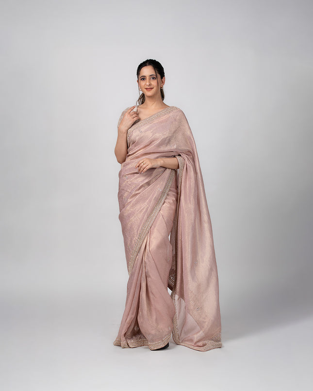 Blush Glow Tissue Saree