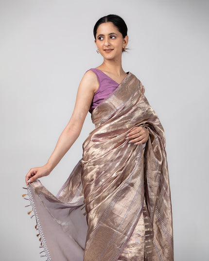 Lilac Sheen Handwoven Tissue Saree