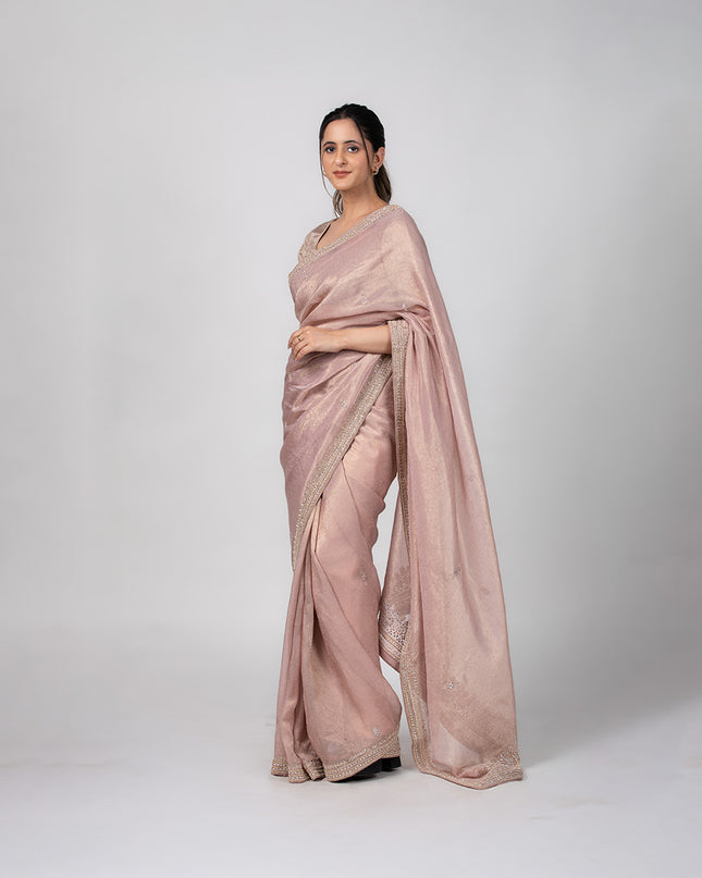 Blush Glow Tissue Saree