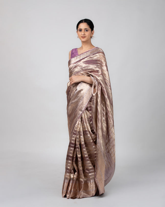 Lilac Sheen Handwoven Tissue Saree