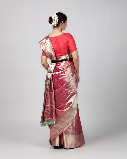 Rosé Ember Zari Tissue Saree