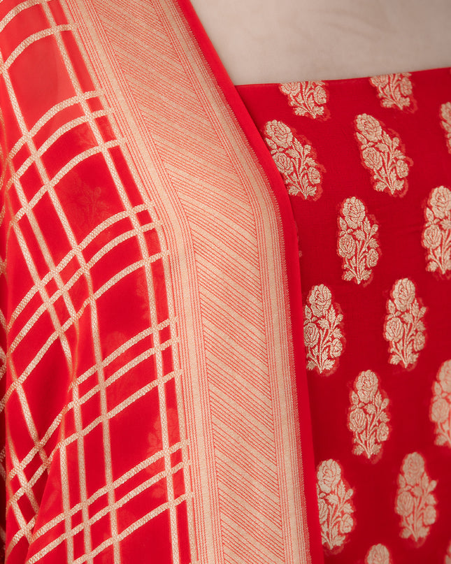 Mysore Red Georgette Suit Set