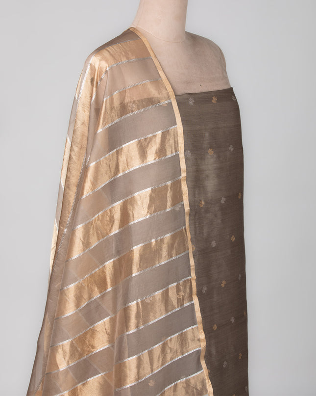 Ash Taupe Banarasi Silk Set