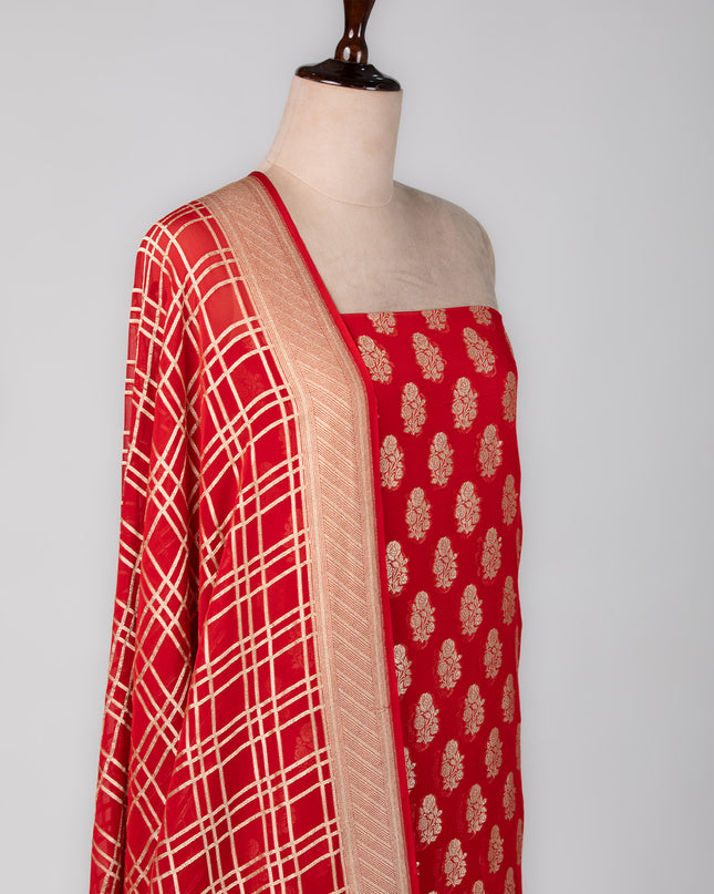 Mysore Red Georgette Suit Set