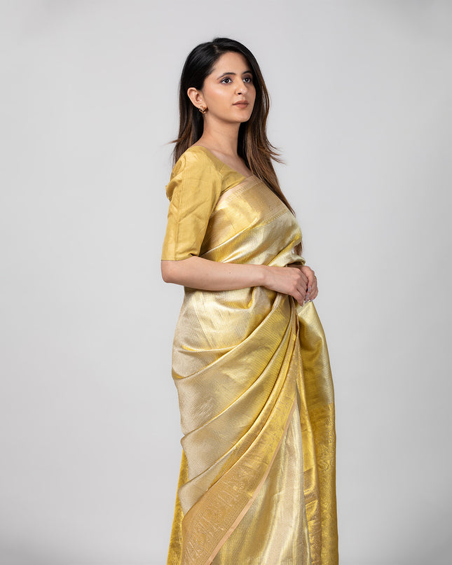 Sunehri Tissue Silk Zari Saree