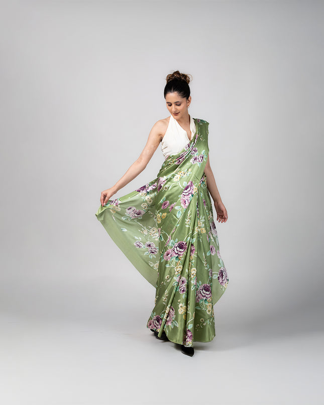 Gulmor Satin Saree