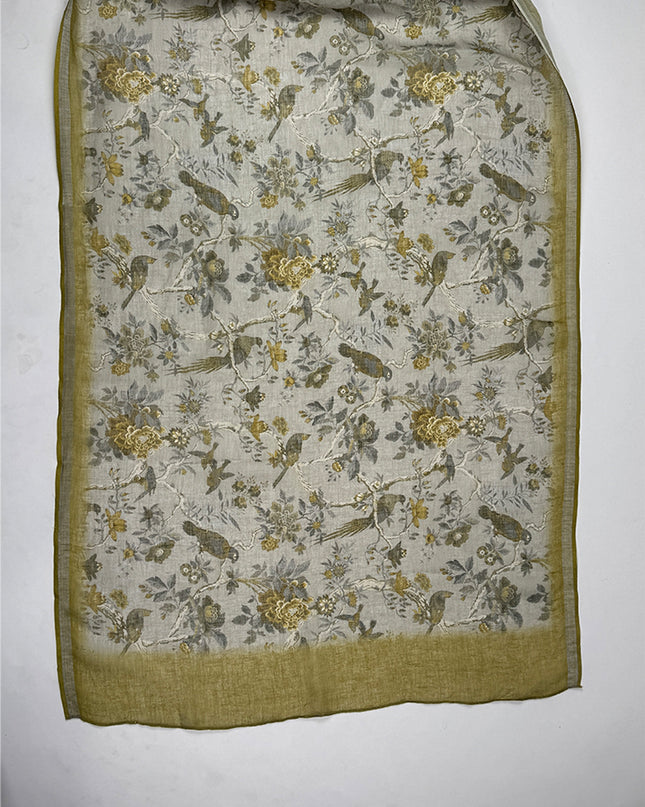 Mehandi suit set in linen fabric