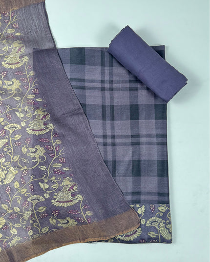 Ash grey silk suit set