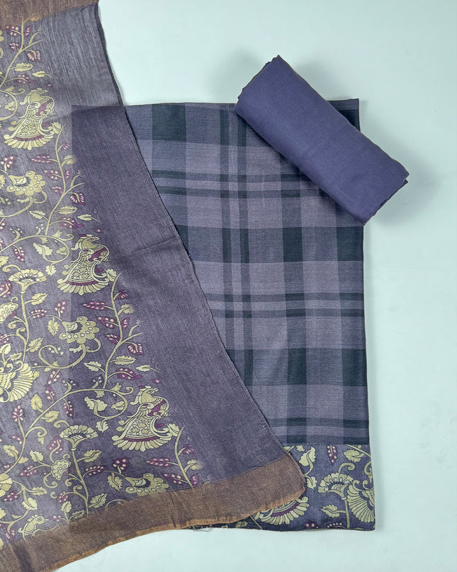 Ash grey silk suit set
