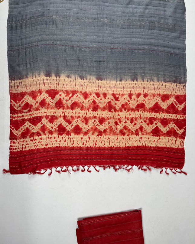 Royal Rose silk Suit set in kantha work