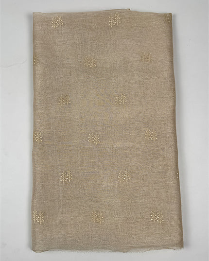 Sunehri shade Suit Set in tissue linen fabric with thread work