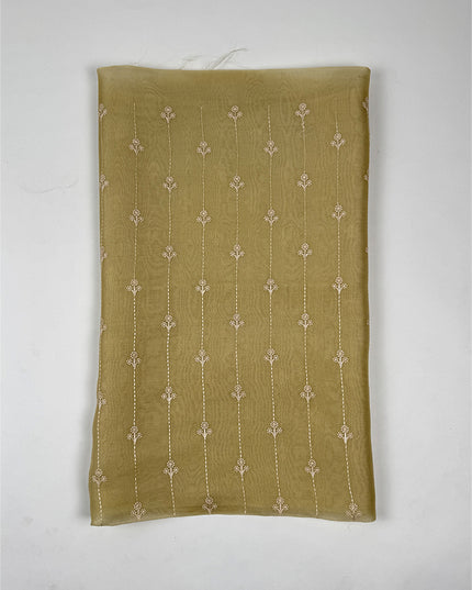 Sage Saaz Suit Set in orgenza fabric with thread work
