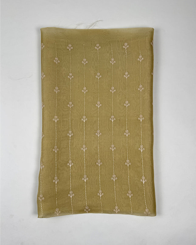 Sage Saaz Suit Set in orgenza fabric with thread work