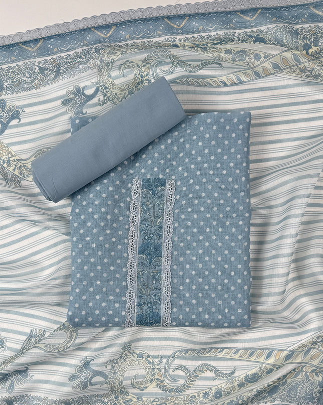 Ice Blue linen suit set