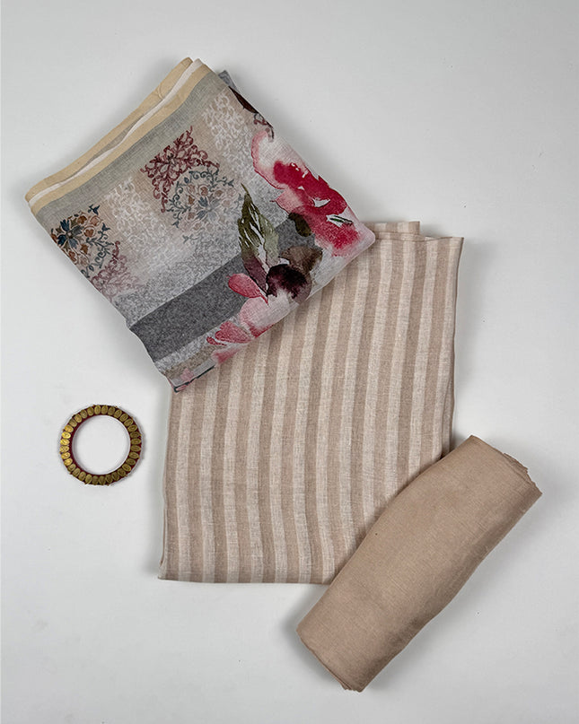 Sandstone taupe with stripes work
