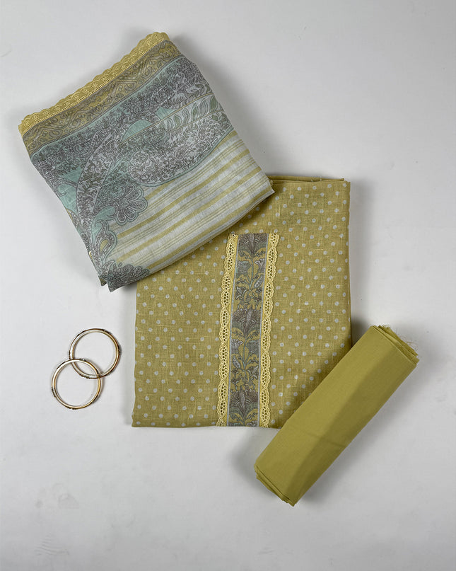 Lemon Zest suit set with printed work
