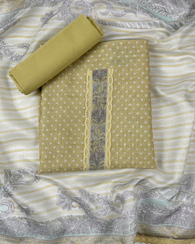 Lemon Zest suit set with printed work
