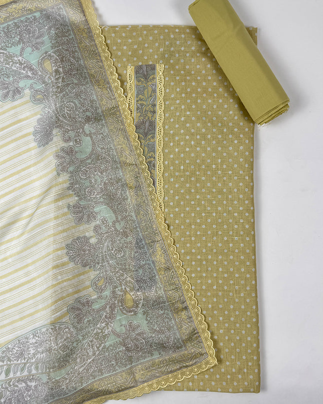 Lemon Zest suit set with printed work