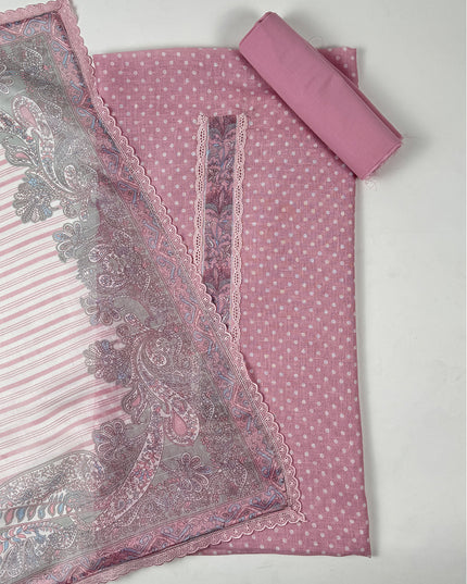 Pink Riverie Printed suit set in linen fabric