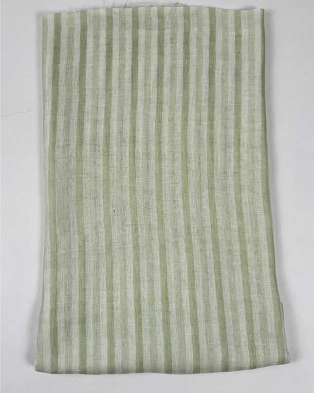 Sage Bloom suit set in linen fabric with work stripes