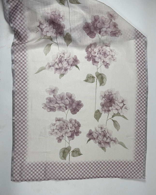 Purple Petal Suit Set in tissue fabric with pearl work